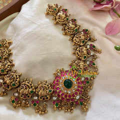 Antique 1 gm Gold Peacock Neckpiece-Mid Length-G9440