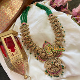 Antique Gold 1 gm gold Lakshmi Temple Haram-G9436