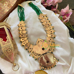 Antique Gold 1 gm gold Lakshmi Temple Haram-G9436