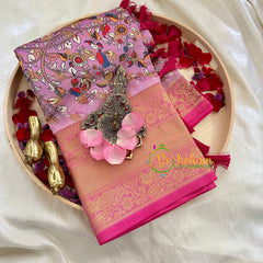 Lavender Kalamkari Saree -Semi Soft Silk Saree-VS876