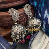 Oxidized Big German Silver Jhumkas -S398