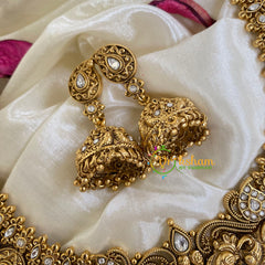 Premium AD Stone Maanga Neckpiece-White-G5928