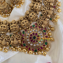 Premium Lakshmi Temple Short Neckpiece-Gold Bead-G5931