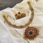 AD Stone Addigai Style Neckpiece -Gold-Red Green-G7269