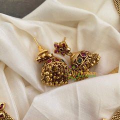 AD Stone Addigai Style Neckpiece -Gold-Red Green-G7269