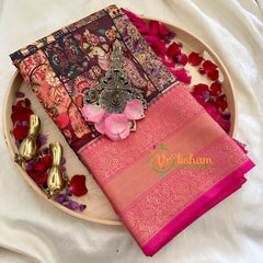 Mixed Kalamkari Saree -Semi Soft Silk Saree -VS895