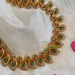 Elegant AD Peacock Maanga Haram -Green-G5935