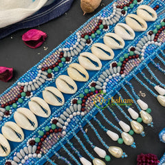 Fabric Statement Choker Neckpiece-Blue-S387
