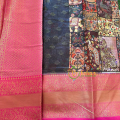Mixed Kalamkari Saree -Semi Soft Silk Saree -VS895