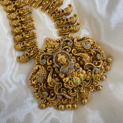 Premium AD Stone Pendant Lakshmi Haram-Ghungroo-G5940