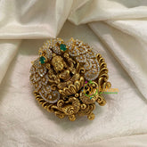 Premium Lakshmi Jada Billai -Bun Billai-White Green- Gold Bead-G8350