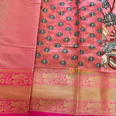 Light Pink Kalamkari Saree -Semi Soft Silk Saree-VS883
