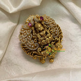 Premium Lakshmi Jada Billai -Bun Billai- Red White -Gold Bead-G8351