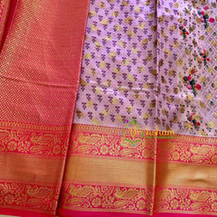 Lavender Kalamkari Saree -Semi Soft Silk Saree -VS882