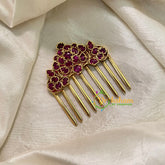 Red Kemp Comb Clip Jada Billai -Comb Billai-G8356