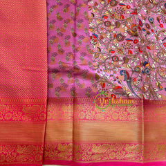Lavender Kalamkari Saree -Semi Soft Silk Saree-VS876