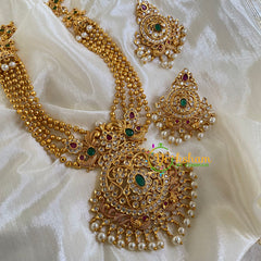 Layered AD Stone Bridal Short Neckpiece-G5945