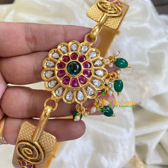 AD Stone Floral Pendant Plain Hipbelt-G5835