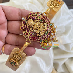 AD Stone Lakshmi Pendant Plain Hipbelt-Pearl-G5838