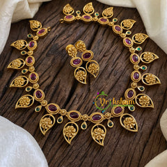 Elegant Simple Maanga Short Neckpiece-Red Green-G010