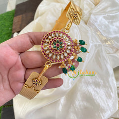 AD Stone Floral Pendant Plain Hipbelt-G5839