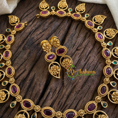 Elegant Simple Maanga Short Neckpiece-Red Green-G010