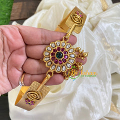 AD Stone Floral Pendant Plain Hipbelt-G5840