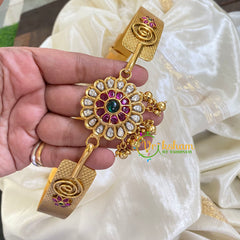 AD Stone Floral Pendant Plain Hipbelt-G5840