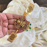 AD Stone Lakshmi Pendant Plain Hipbelt-Green Bead-G5841