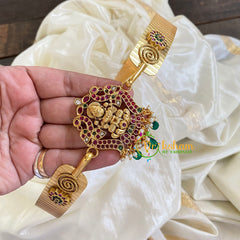 AD Stone Lakshmi Pendant Plain Hipbelt-Green Bead-G5841