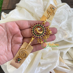 AD Stone Peacock Pendant Plain Hipbelt-Ghungroo-G5848