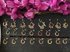 Premium Gold Look alike Naths, AD Stone Nose pins -G2299