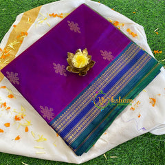 Purple Kolam Silk Cotton Saree-Handloom Saree-VS452