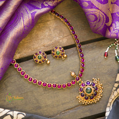 Traditional Kemp Adigai - Violet-Green-G639
