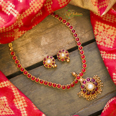 Traditional Kemp Adigai - Red-White-G640