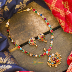 Traditional Kemp Adigai - Navratna-G643