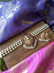 Premium High Neck Choker - Lakshmi Pearl - G1003