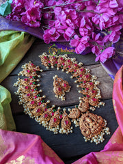 Exquisite Kundan Temple Neckpiece -Lakshmi -Maanga -G905