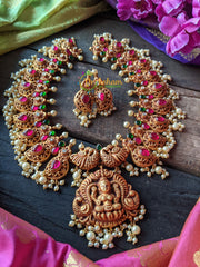 Exquisite Kundan Temple Neckpiece -Lakshmi -Maanga -G905