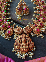 Exquisite Kundan Temple Neckpiece -Lakshmi -Maanga -G905