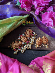 Antique Geru Polished Temple High Neck Choker -Lakshmi -G901