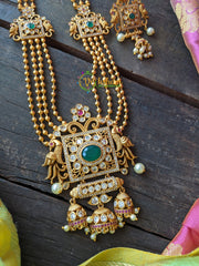 AD Stone Pendant Haram with Jhumkas -G1048