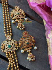 AD Stone Pendant Haram with Jhumkas -G1048