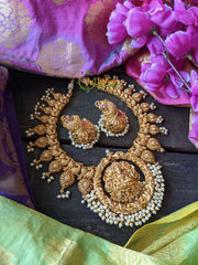 Lakshmi Temple Neckpiece -Pearl -G1054