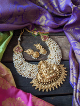 Cluster Pearl Lakshmi Pendant Choker -G1106