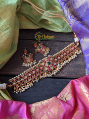 Precious Kemp High Neck Choker -Red-G1724