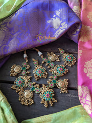 Green AD Stone Lakshmi Coin Choker -G1398