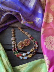 Multicolor Stone Studded 2 Layer neckpiece -G1399