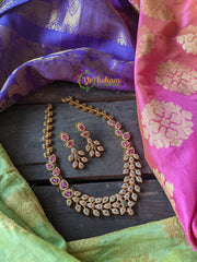 Simple American Diamond Neckpiece -G1413