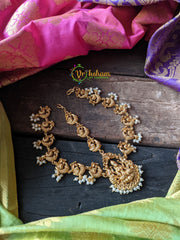 Lakshmi Maang Tikka with Peacocks and Pearls -G1135